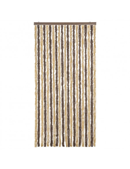 Tenda Antimosche Marrone Scuro e Beige 90x200 cm in Ciniglia