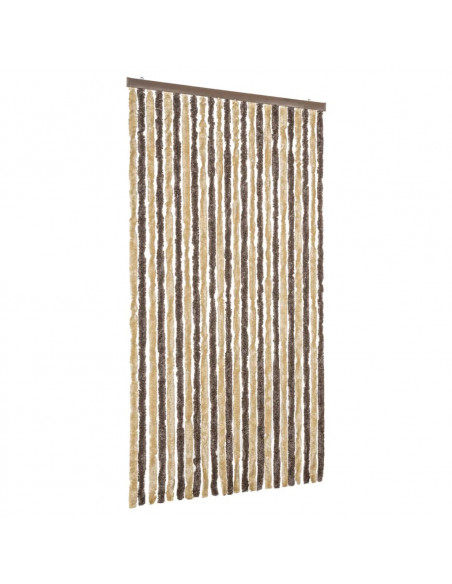 Tenda Antimosche Marrone Scuro e Beige 100x230 cm in Ciniglia