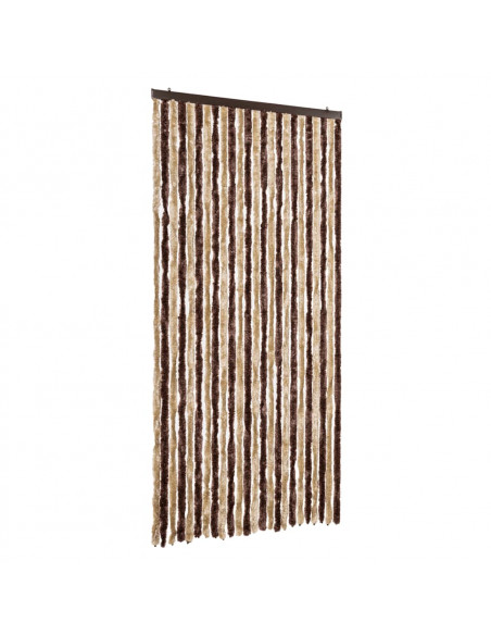 Tenda Antimosche Beige e Marrone Chiaro 100x200 cm in Ciniglia