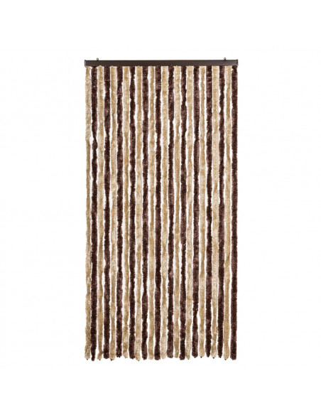 Tenda Antimosche Beige e Marrone Chiaro 100x200 cm in Ciniglia