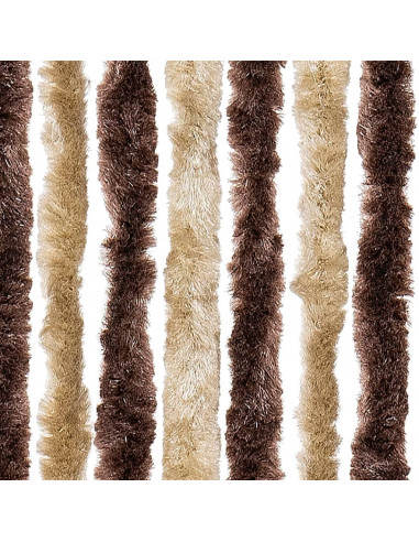 Tenda Antimosche Beige e Marrone Chiaro 100x200 cm in Ciniglia