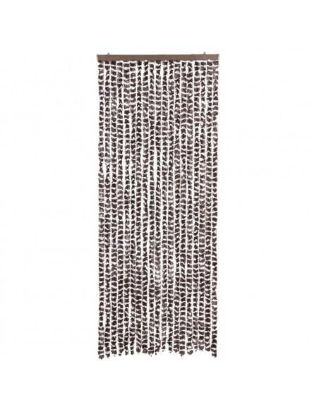Tenda Antimosche Marrone e Bianca 56x200 cm in Ciniglia