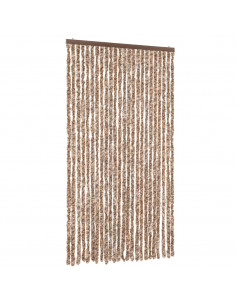 Tenda Antimosche Beige e Marrone Scuro 100x230 cm in Ciniglia 2