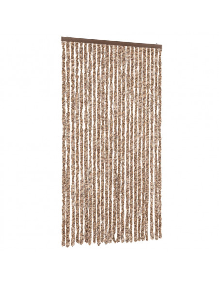 Tenda Antimosche Beige e Marrone Scuro 100x230 cm in Ciniglia