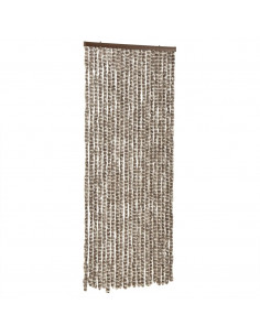 Tenda Antimosche Tortora e Bianca 56x200 cm in Ciniglia 2