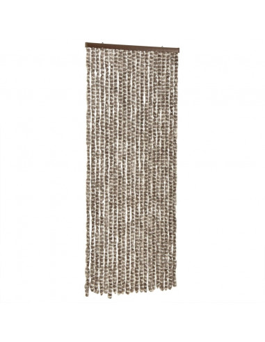 Tenda Antimosche Tortora e Bianca 56x200 cm in Ciniglia