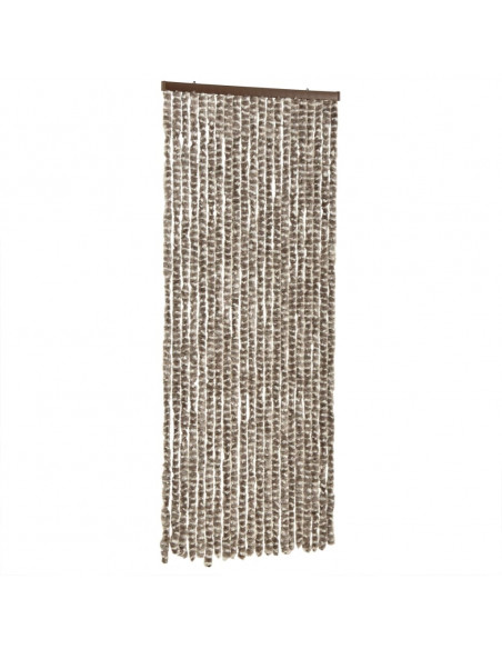 Tenda Antimosche Tortora e Bianca 56x200 cm in Ciniglia