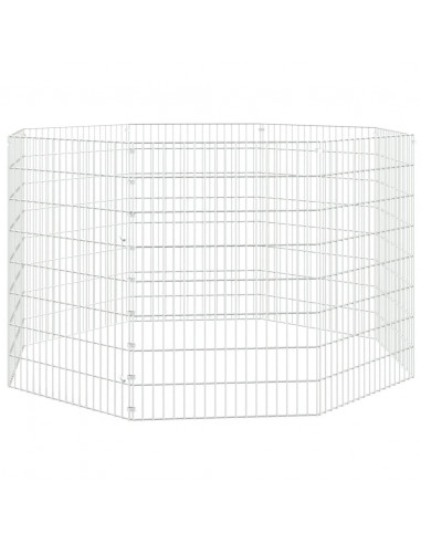 Conigliera con 8 Pannelli 54x80 cm Ferro Zincato