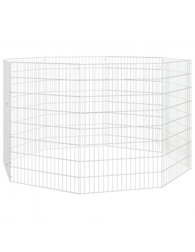 Conigliera con 8 Pannelli 54x80 cm Ferro Zincato