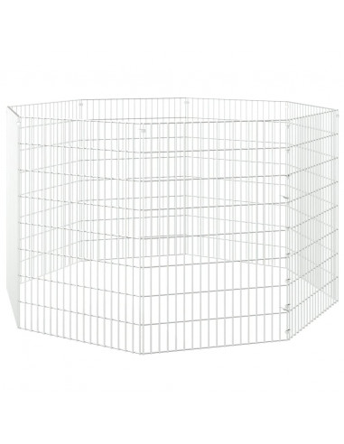 Conigliera con 8 Pannelli 54x80 cm Ferro Zincato