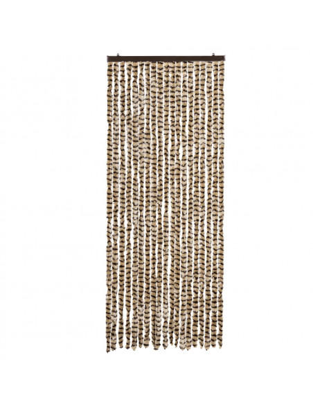 Tenda Antimosche Beige e Marrone 56x200 cm in Ciniglia