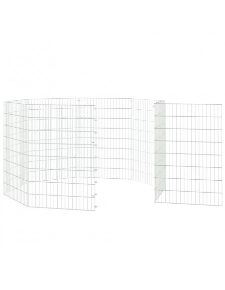Conigliera con 8 Pannelli 54x80 cm Ferro Zincato