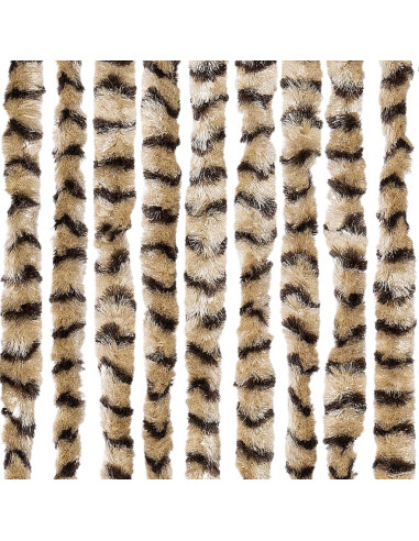 Tenda Antimosche Beige e Marrone 56x200 cm in Ciniglia