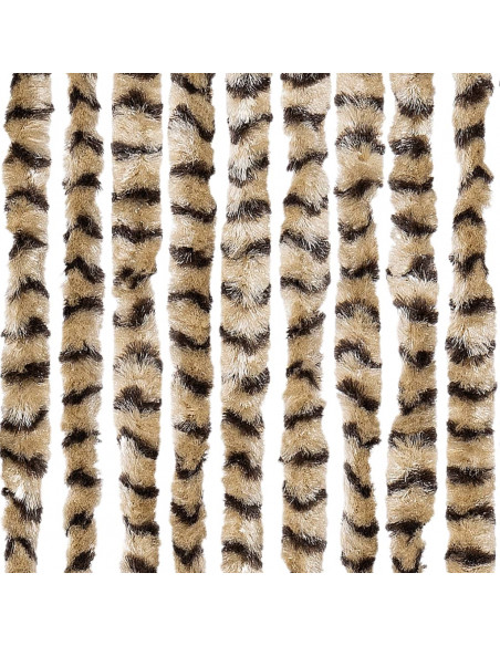 Tenda Antimosche Beige e Marrone 56x200 cm in Ciniglia
