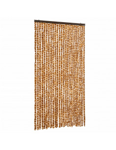 Tenda Antimosche Ocra e Bianca 100x200 cm in Ciniglia 2