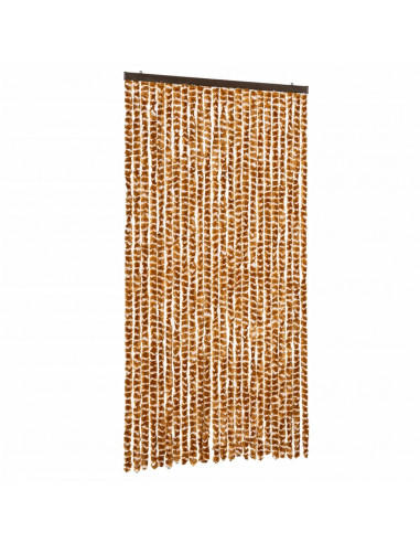 Tenda Antimosche Ocra e Bianca 100x200 cm in Ciniglia