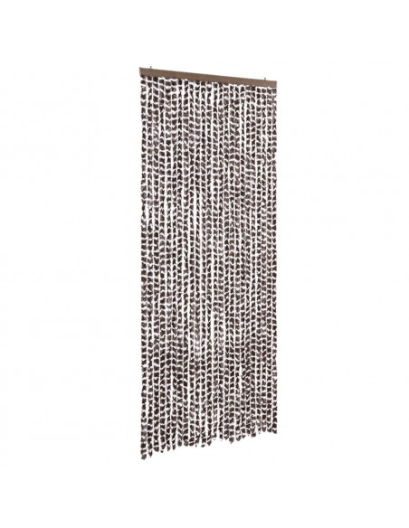 Tenda Antimosche Marrone e Bianca 100x200 cm in Ciniglia