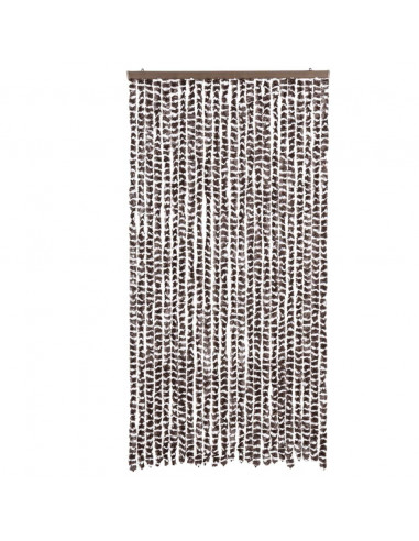 Tenda Antimosche Marrone e Bianca 100x200 cm in Ciniglia