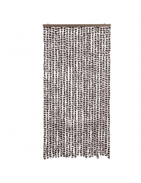 Tenda Antimosche Marrone e Bianca 100x200 cm in Ciniglia