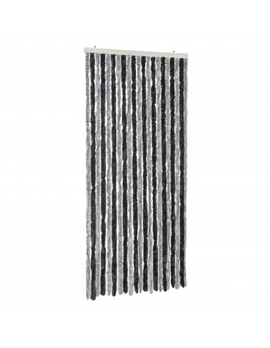 Tenda Antimosche Grigia e Nera 90x220 cm in Ciniglia