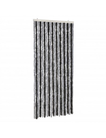 Tenda Antimosche Grigia e Nera 90x220 cm in Ciniglia