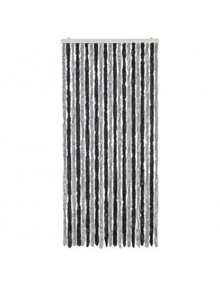 Tenda Antimosche Grigia e Nera 90x220 cm in Ciniglia