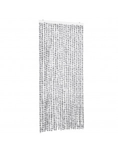 Tenda Antimosche Grigio Chiaro e Grigio Scuro 90x200cm Ciniglia 2