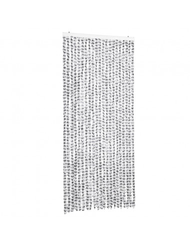 Tenda Antimosche Grigio Chiaro e Grigio Scuro 90x200cm Ciniglia