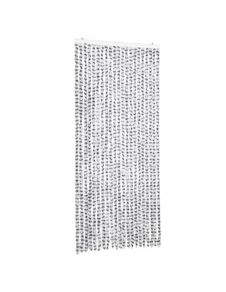 Tenda Antimosche Grigio Chiaro e Grigio Scuro 90x200cm Ciniglia