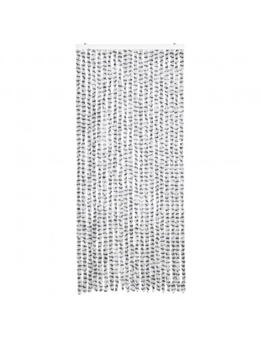 Tenda Antimosche Grigio Chiaro e Grigio Scuro 90x200cm Ciniglia