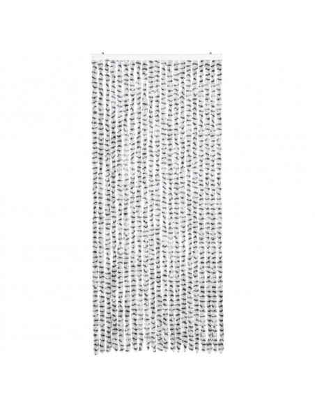 Tenda Antimosche Grigio Chiaro e Grigio Scuro 90x200cm Ciniglia