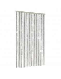 Tenda Antimosche Grigia Chiaro e Bianca 100x220 cm in Ciniglia 2