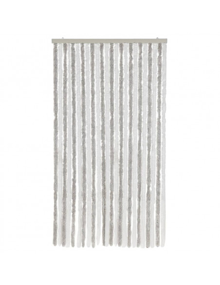 Tenda Antimosche Grigia Chiaro e Bianca 100x220 cm in Ciniglia
