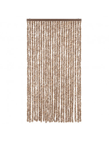 Tenda Antimosche Beige e Marrone Scuro 100x220 cm in Ciniglia