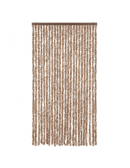 Tenda Antimosche Beige e Marrone Scuro 100x220 cm in Ciniglia