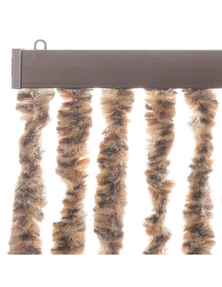 Tenda Antimosche Beige e Marrone Scuro 100x220 cm in Ciniglia