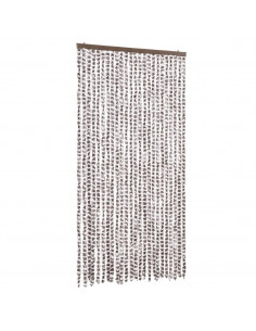 Tenda Antimosche Tortora e Bianca 100x230 cm in Ciniglia 2