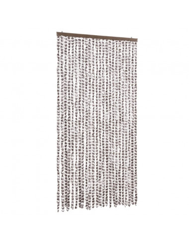 Tenda Antimosche Tortora e Bianca 100x230 cm in Ciniglia