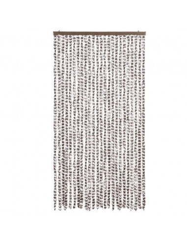 Tenda Antimosche Tortora e Bianca 100x230 cm in Ciniglia