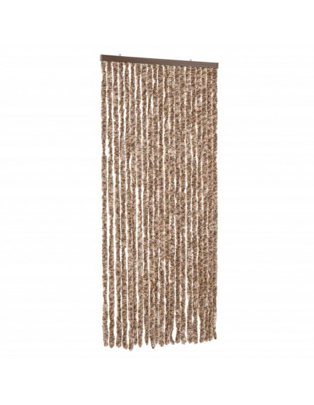 Tenda Antimosche Beige e Marrone Scuro 90x220 cm in Ciniglia