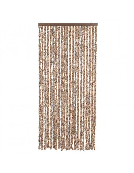 Tenda Antimosche Beige e Marrone Scuro 90x220 cm in Ciniglia