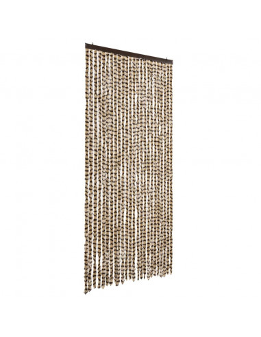 Tenda Antimosche Beige e Marrone 100x200 cm in Ciniglia