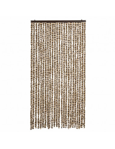 Tenda Antimosche Beige e Marrone 100x200 cm in Ciniglia
