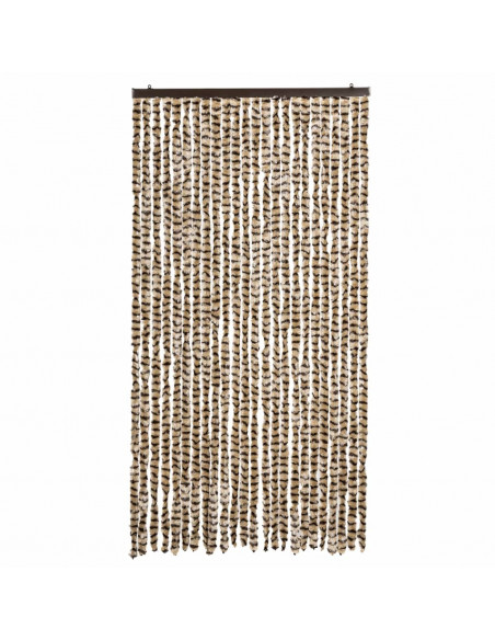 Tenda Antimosche Beige e Marrone 100x200 cm in Ciniglia
