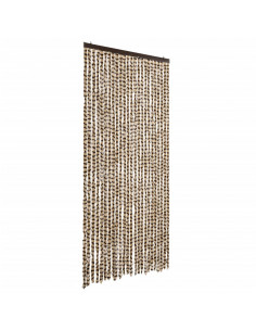 Tenda Antimosche Beige e Marrone 100x230 cm in Ciniglia 2