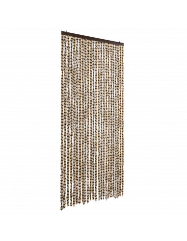 Tenda Antimosche Beige e Marrone 100x230 cm in Ciniglia