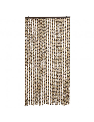 Tenda Antimosche Beige e Marrone 100x230 cm in Ciniglia