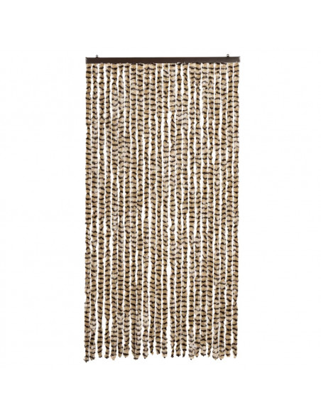 Tenda Antimosche Beige e Marrone 100x230 cm in Ciniglia