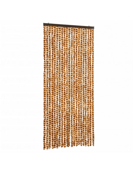 Tenda Antimosche Ocra e Bianca 90x200 cm in Ciniglia