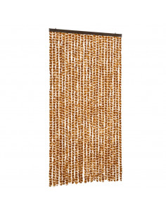 Tenda Antimosche Ocra e Bianca 100x230 cm in Ciniglia 2